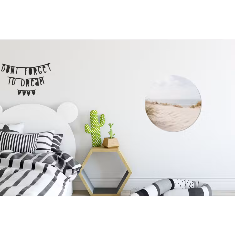 Wolken - Duinlandschap - Zand Wandcirkel aluminium klein -kinderkamer