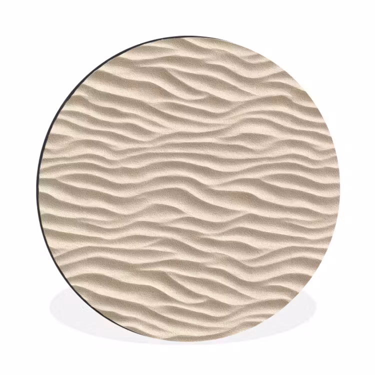 Zand - Golven - Beige Wandcirkel aluminium klein 190 -3d