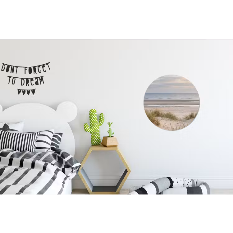 Zandstrand - Bewolkt - Duinen Wandcirkel aluminium klein -kinderkamer