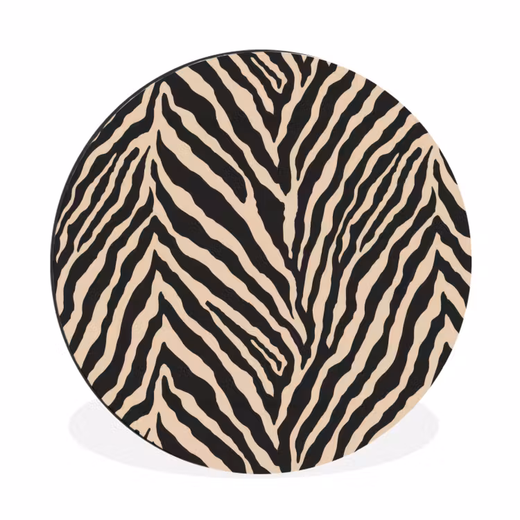 Zebra - Klassiek - Zwart Wandcirkel aluminium klein 190 -3d