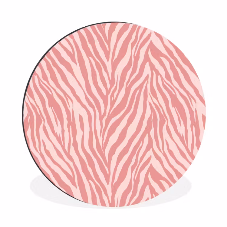 Zebra - Print - Roze Wandcirkel aluminium klein 190 -3d