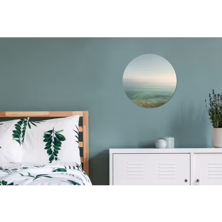 Zee - Horizon - Blauw - Mist Wandcirkel aluminium klein -slaapkamer