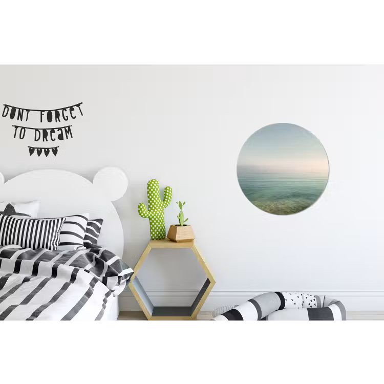 Zee - Horizon - Blauw - Mist Wandcirkel aluminium klein -kinderkamer