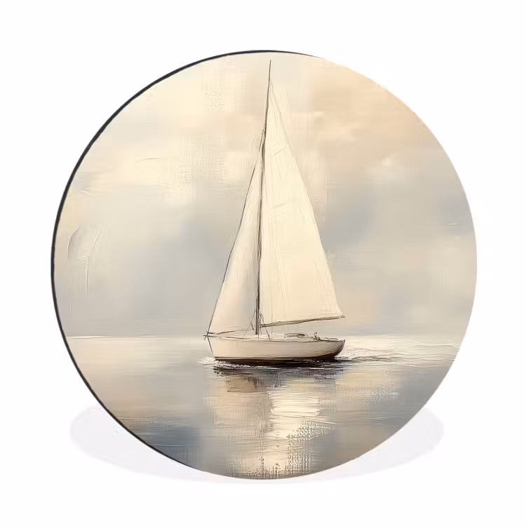 Zeilschip - Zee - Bewolkt Wandcirkel aluminium klein -3d
