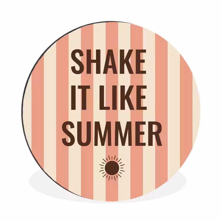 Zomer - Quote - Strepen Wandcirkel aluminium klein -3d