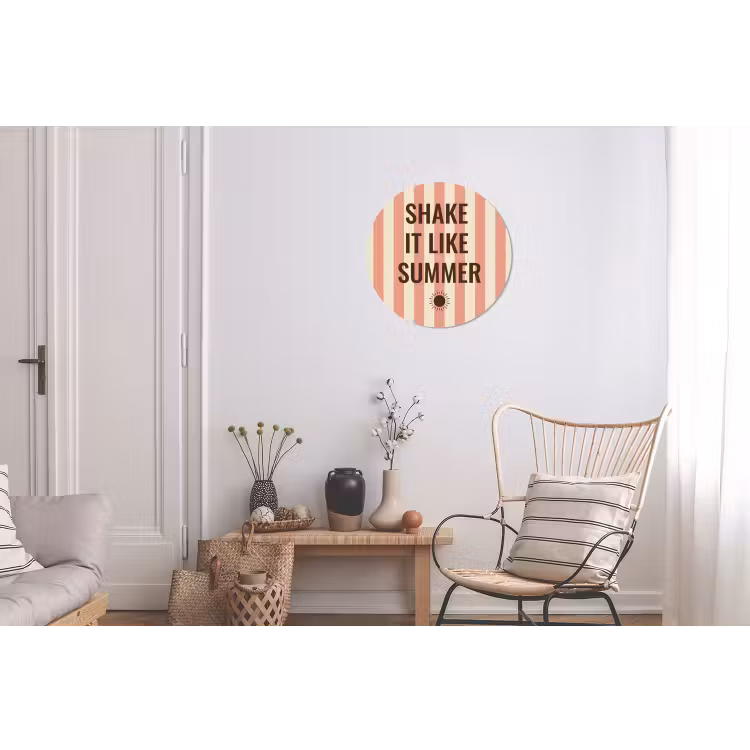 Zomer - Quote - Strepen Wandcirkel aluminium klein -woonkamer