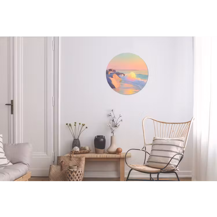 Zomerlicht - Strand - Fonkelende accenten Wandcirkel aluminium klein -woonkamer
