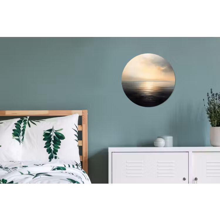 Zon - Horizon - Zee Wandcirkel aluminium klein -slaapkamer