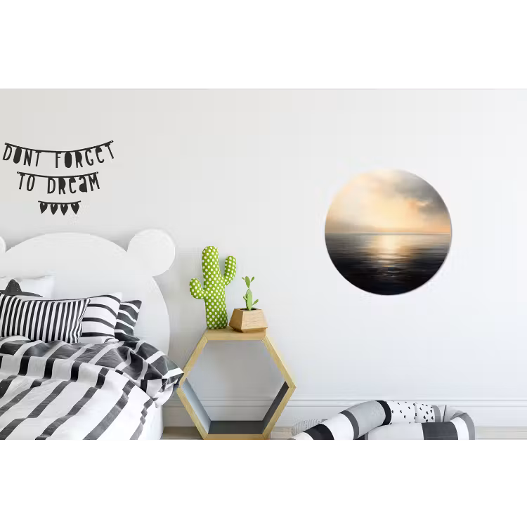 Zon - Horizon - Zee Wandcirkel aluminium klein -kinderkamer