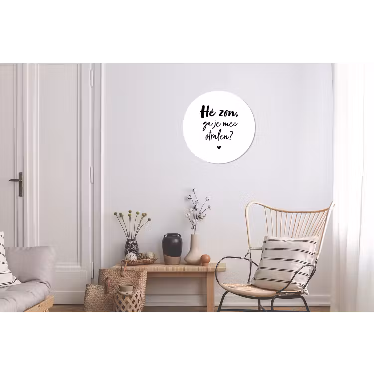 Zon - Tekst - Hé zon, ga je mee stralen? - Quotes Wandcirkel aluminium klein -woonkamer