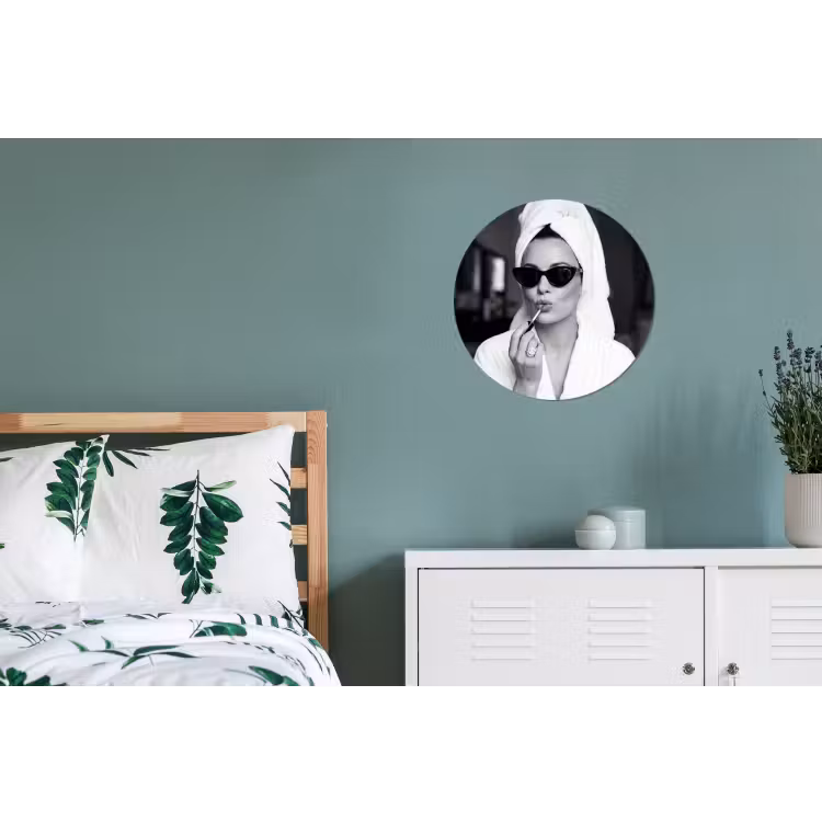 Zonnebril - Vrouw - Zwart - Wit Wandcirkel aluminium klein -slaapkamer