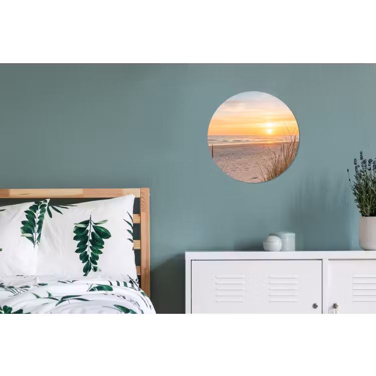 Zonsondergang - Duinen - Zee Wandcirkel aluminium klein -slaapkamer