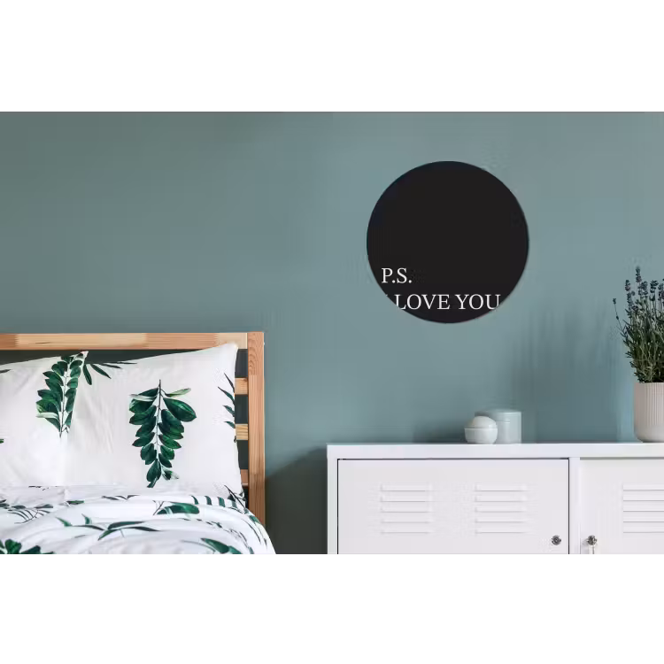 Zwart - Minimalistisch - Valentijn Wandcirkel aluminium klein -slaapkamer