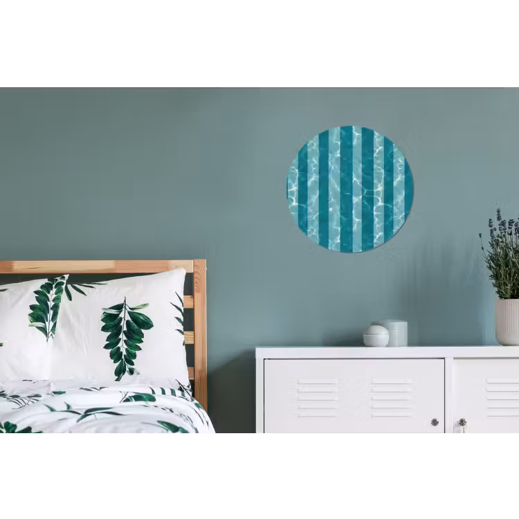Zwembad - Strepen - Groen Wandcirkel aluminium klein 190 -slaapkamer