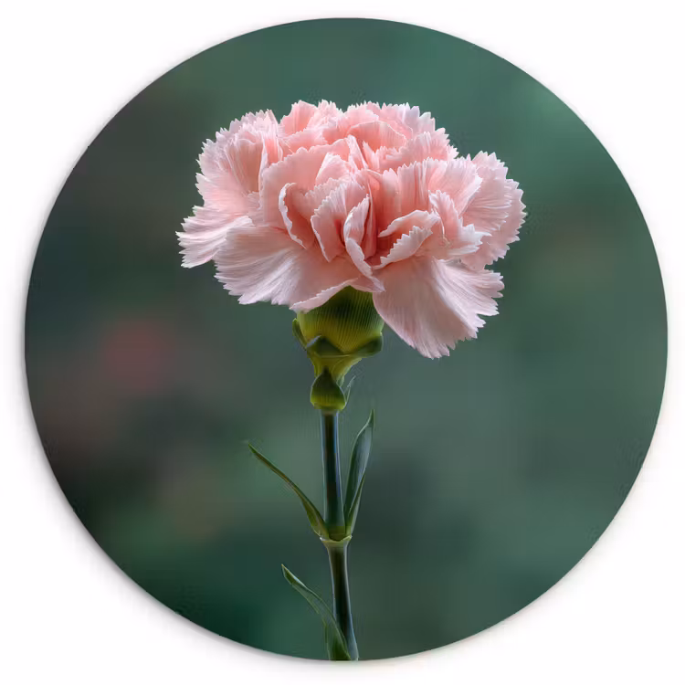 Anjer - Roze - Bloemblaadjes Wandcirkel kunststof plaat 5mm dik klein -3d