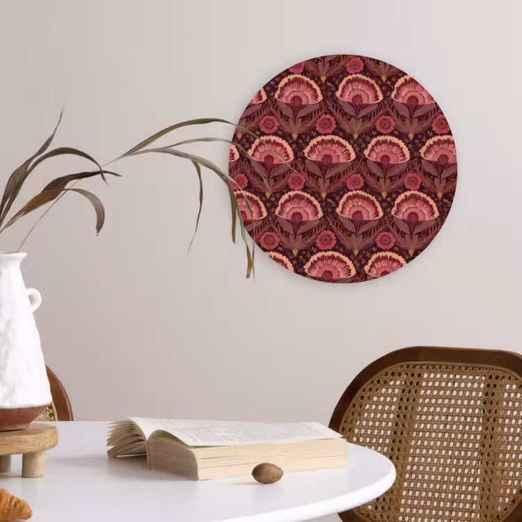 Antiek - Bloemen - Kleurrijk Wandcirkel kunststof plaat 5mm dik klein 188 -sfeer4
