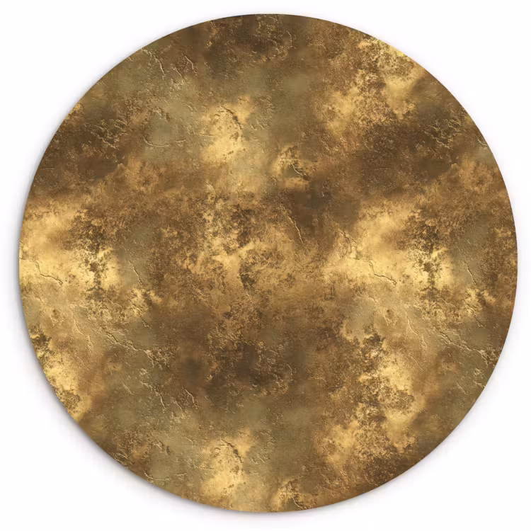 Antiek - Metaallook - Goud Wandcirkel kunststof plaat 5mm dik klein 188 -3d
