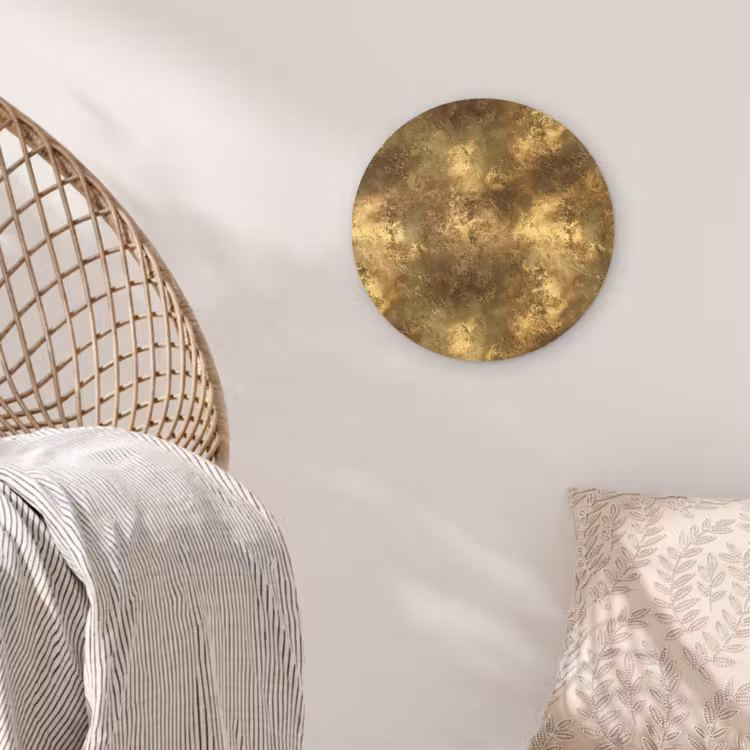 Antiek - Metaallook - Goud Wandcirkel kunststof plaat 5mm dik klein 188 -sfeer5
