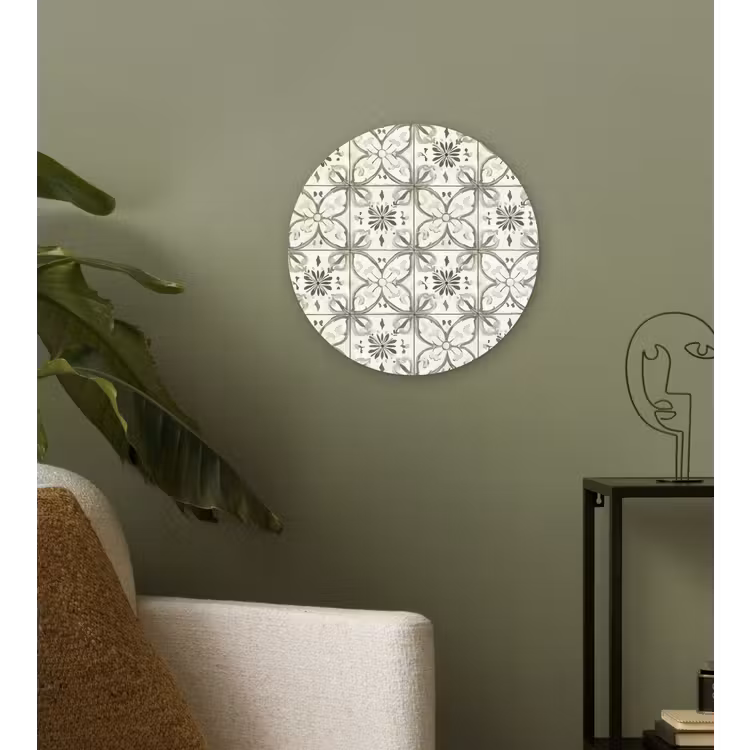 Antiek - Tegel - Beige Wandcirkel kunststof plaat 5mm dik klein 188 -sfeer3