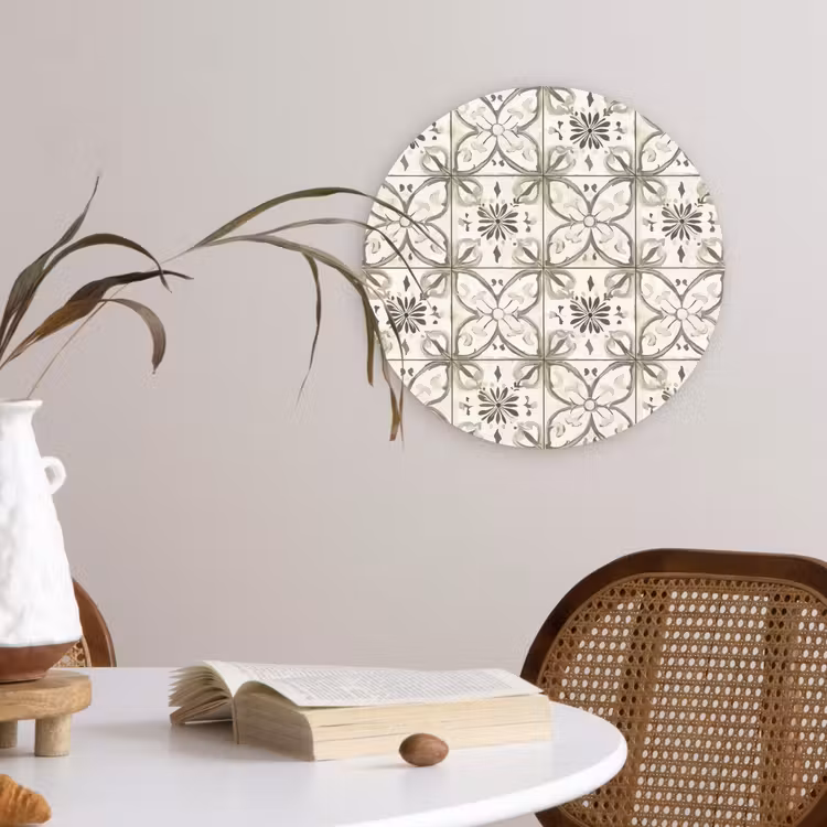 Antiek - Tegel - Beige Wandcirkel kunststof plaat 5mm dik klein 188 -sfeer4