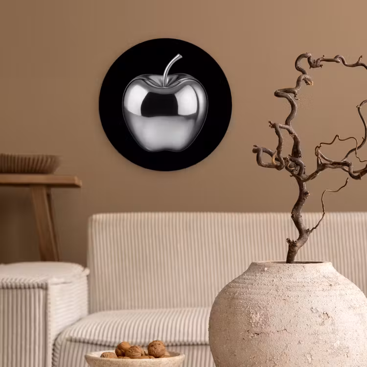 Appel - Metallic - Symmetrisch Wandcirkel kunststof plaat 5mm dik klein -sfeer1