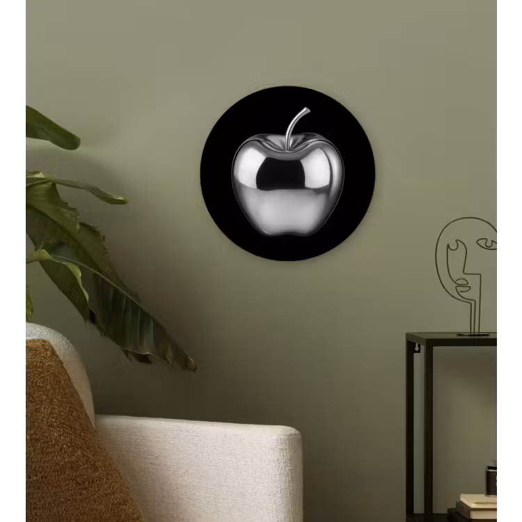 Appel - Metallic - Symmetrisch Wandcirkel kunststof plaat 5mm dik klein -sfeer3
