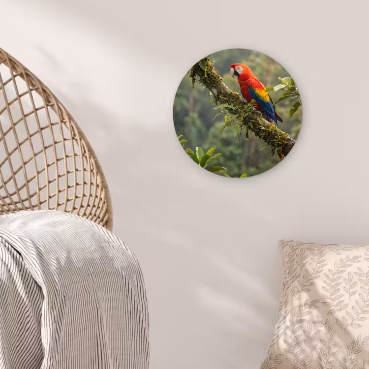 Ara - Jungle - Rood Wandcirkel kunststof plaat 5mm dik klein -sfeer5