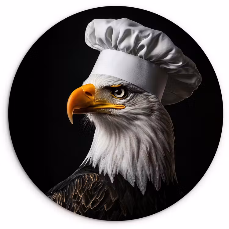 Arend -Amerika - Koksmuts - Vogel - Stoer Wandcirkel kunststof plaat 5mm dik klein -3d
