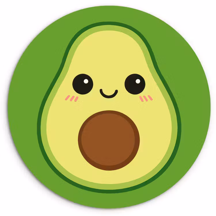Avocado - Groen - Speels Wandcirkel kunststof plaat 5mm dik klein -3d