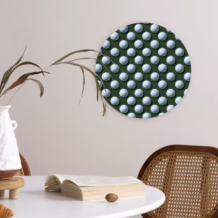 Ballen - Golf - Groen Wandcirkel kunststof plaat 5mm dik klein 188 -sfeer4