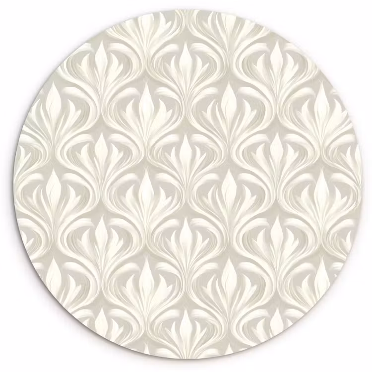 Barok - Patroon - Beige Wandcirkel kunststof plaat 5mm dik klein 188 -3d