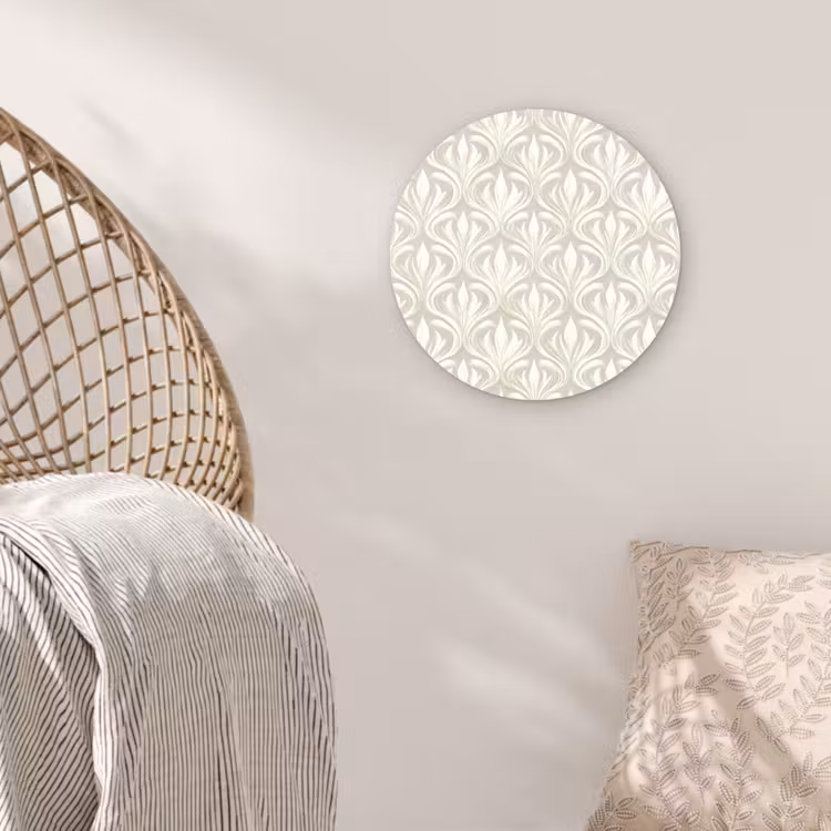 Barok - Patroon - Beige Wandcirkel kunststof plaat 5mm dik klein 188 -sfeer5