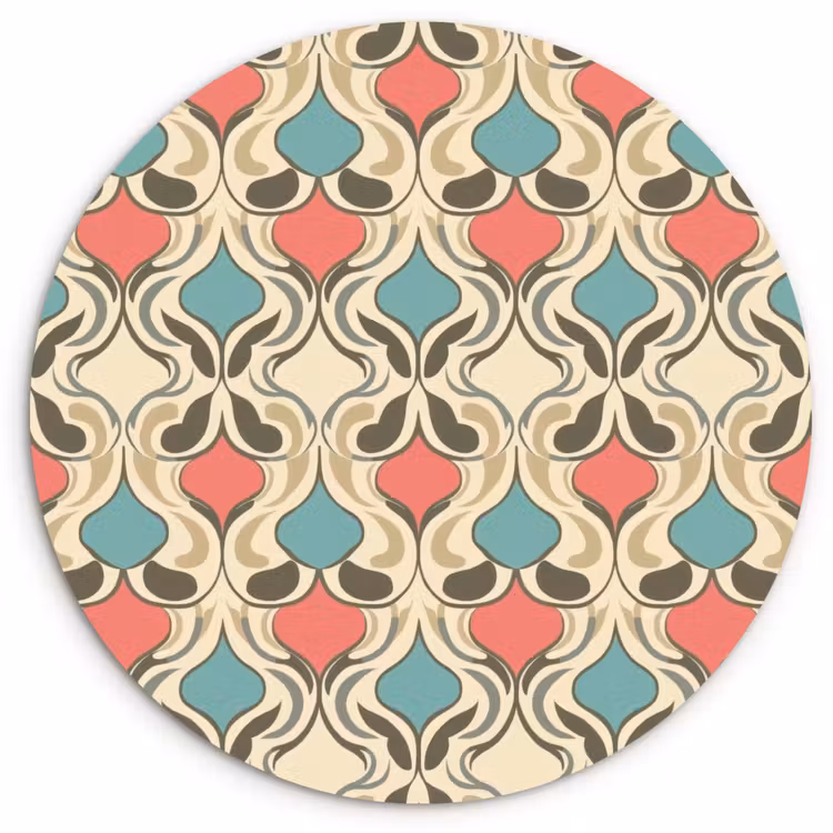 Barok - Retro - Kleurrijk Wandcirkel kunststof plaat 5mm dik klein 188 -3d