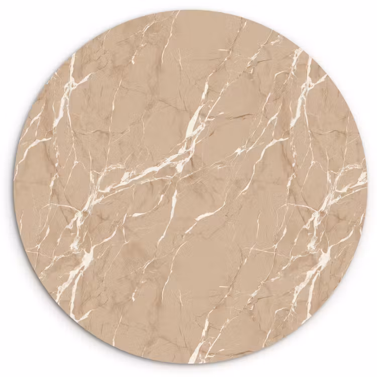 Beige - Marmer - Organisch - Wit Wandcirkel kunststof plaat 5mm dik klein 188 -3d