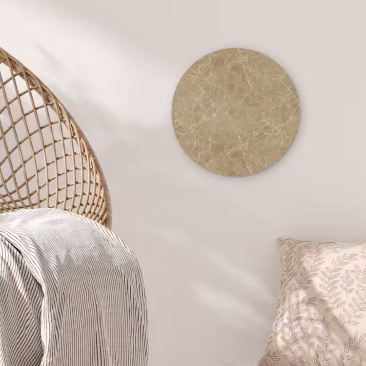 Beige - Marmer - Witte aders Wandcirkel kunststof plaat 5mm dik klein 188 -sfeer5