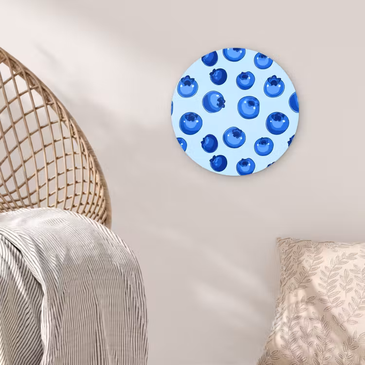 Bessen - Modern - Blauw Wandcirkel kunststof plaat 5mm dik klein 188 -sfeer5