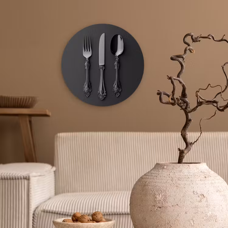 Bestek - Zwart Wandcirkel kunststof plaat 5mm dik klein -sfeer1
