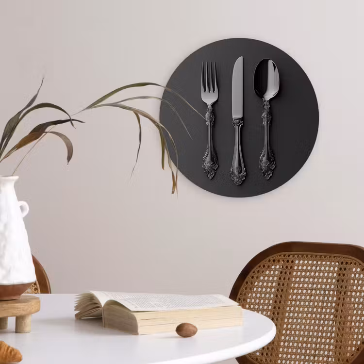 Bestek - Zwart Wandcirkel kunststof plaat 5mm dik klein -sfeer4