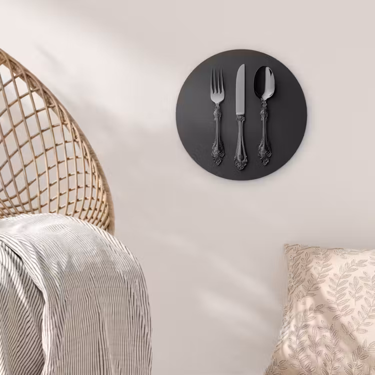 Bestek - Zwart Wandcirkel kunststof plaat 5mm dik klein -sfeer5