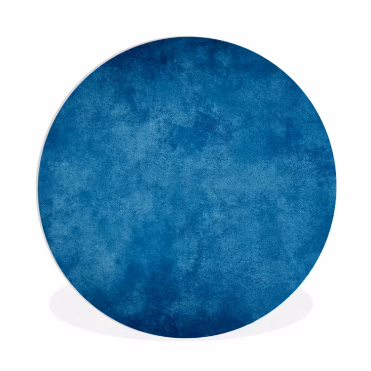 Beton - Blauw - Vintage Wandcirkel kunststof plaat 5mm dik klein -3d