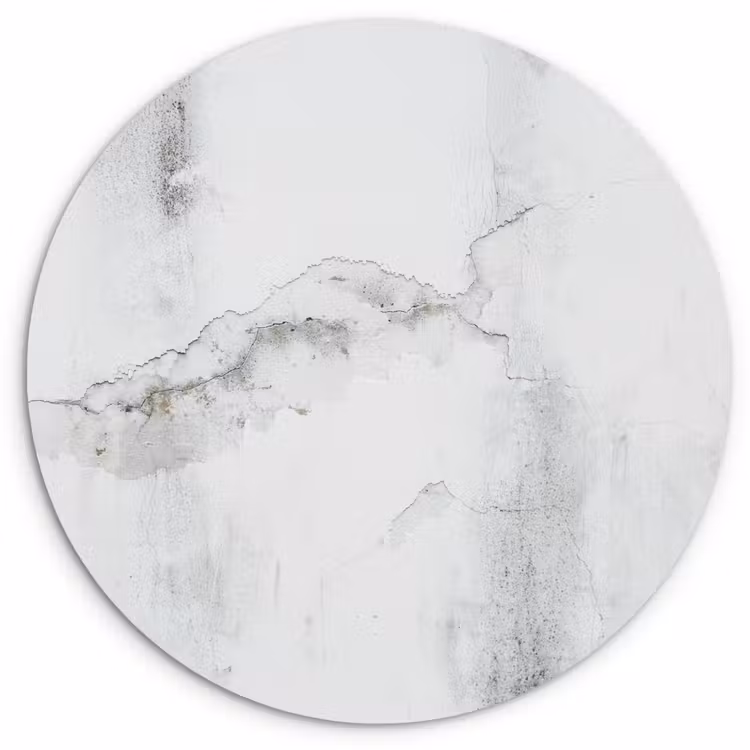 Beton - Grijs - Wit Wandcirkel kunststof plaat 5mm dik klein -3d