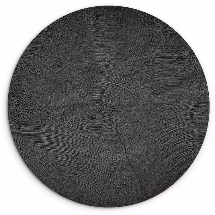 Beton print - Industrieel - Zwart Wandcirkel kunststof plaat 5mm dik klein -3d
