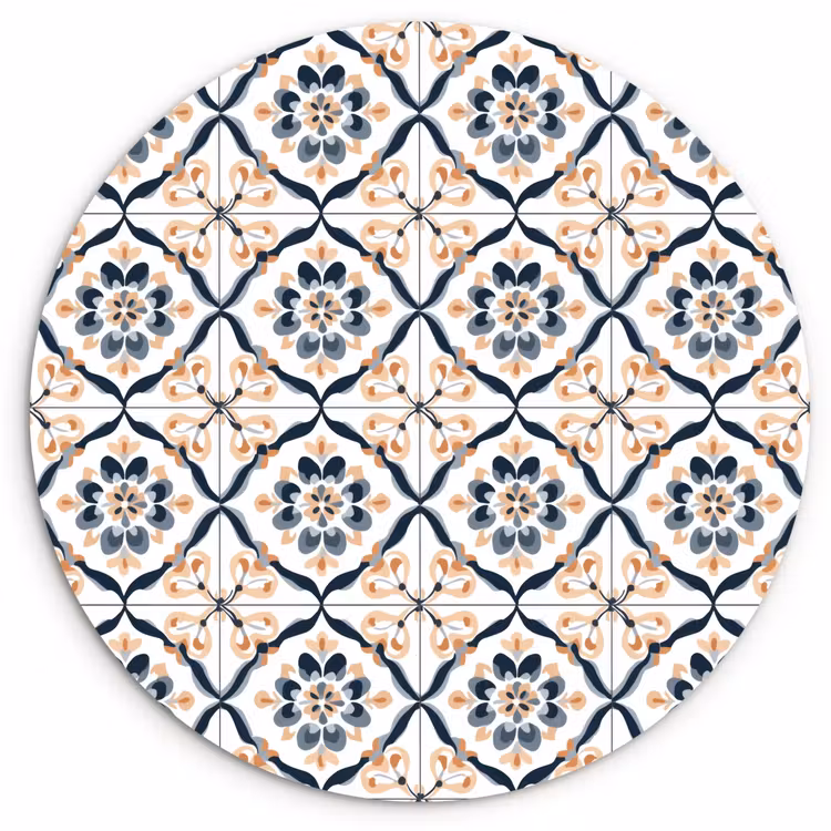 Bladvorm - Patroon - Kleurrijk Wandcirkel kunststof plaat 5mm dik klein 188 -3d