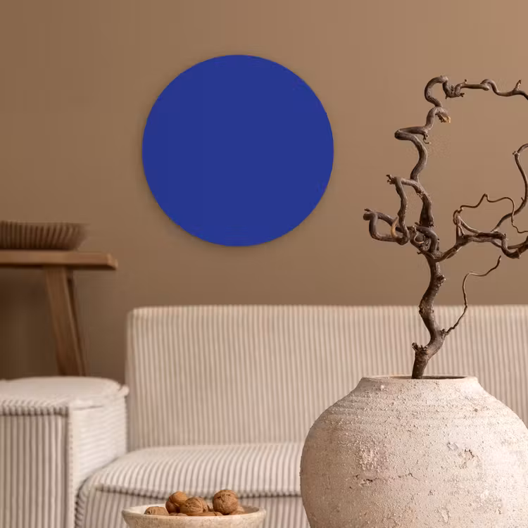Blauw - Effen kleur - Donkerblauw Wandcirkel kunststof plaat 5mm dik klein 188 -sfeer1