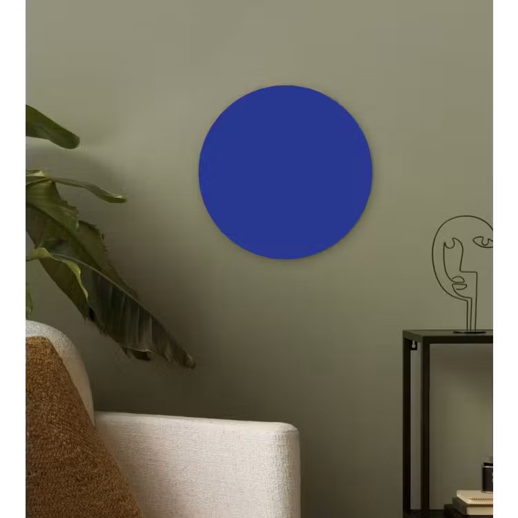 Blauw - Effen kleur - Donkerblauw Wandcirkel kunststof plaat 5mm dik klein 188 -sfeer3