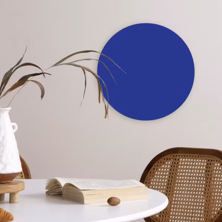 Blauw - Effen kleur - Donkerblauw Wandcirkel kunststof plaat 5mm dik klein 188 -sfeer4