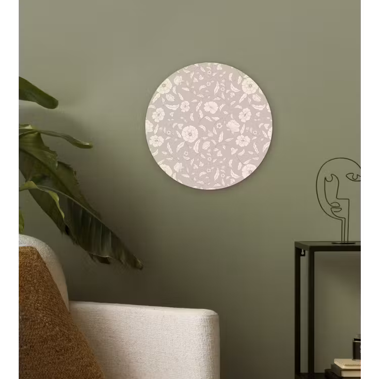 Bloemen - Blaadjes - Patroon Wandcirkel kunststof plaat 5mm dik klein 188 -sfeer3