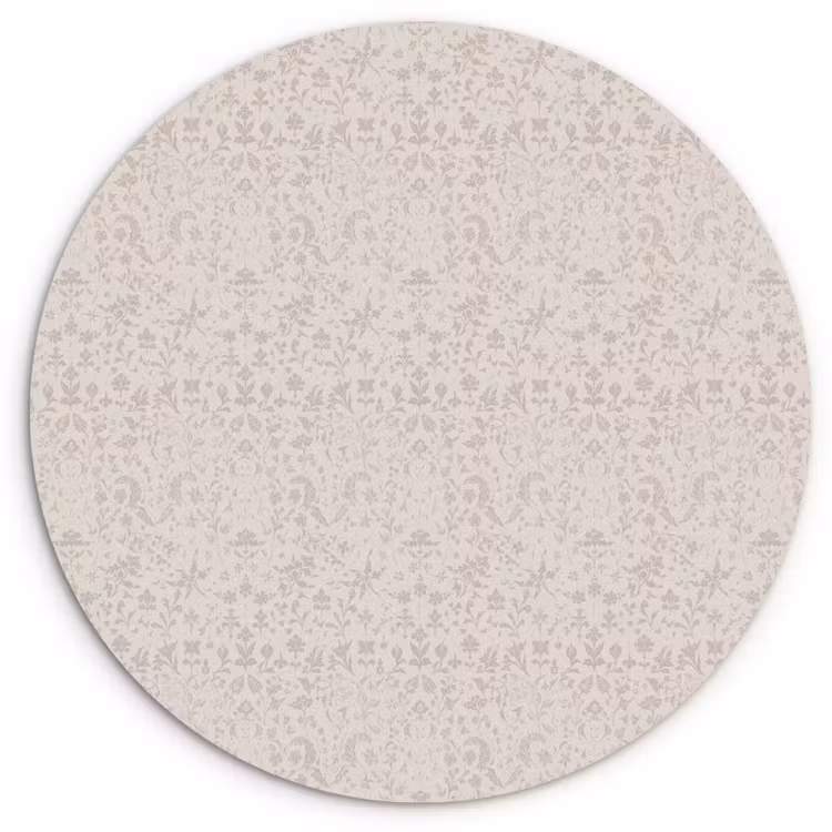 Bloemen - Bladeren - Licht - Taupe Wandcirkel kunststof plaat 5mm dik klein 188 -3d