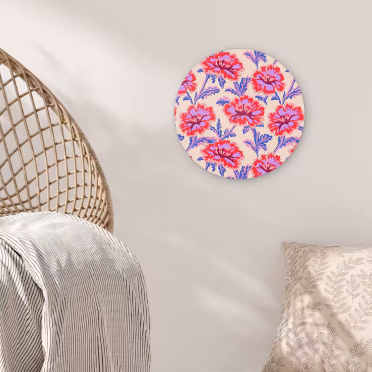 Bloemen - Patroon - Meerkleurig Wandcirkel kunststof plaat 5mm dik klein 188 -sfeer5
