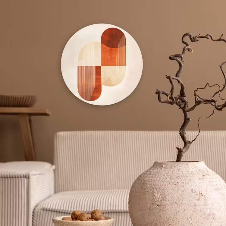 Bogen - Beige - Vormen Wandcirkel kunststof plaat 5mm dik klein -sfeer1